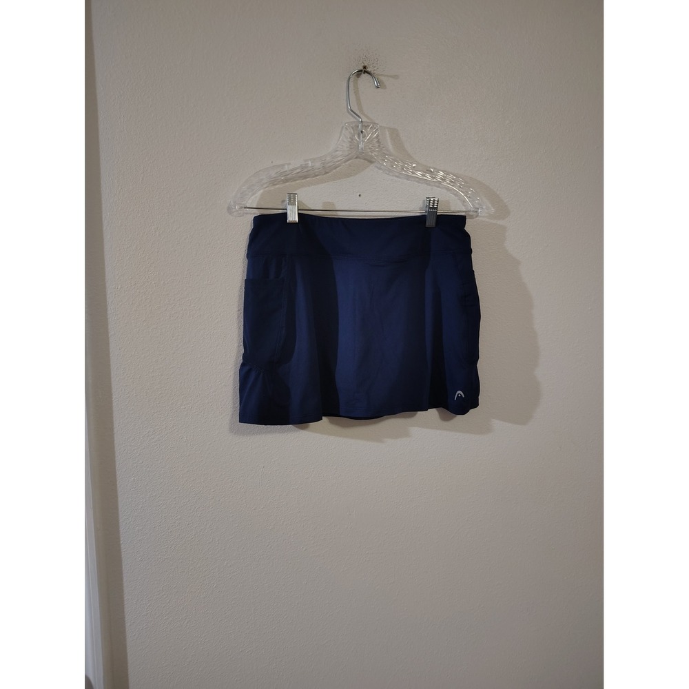 Head  Navy Blue Athletic Tennis Skort Performance Skirt‎ Medium Side Pockets